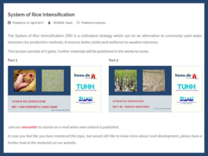  System of Rice Intensification Main Post