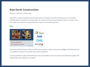 Raw Earth Construction Lecture Parts