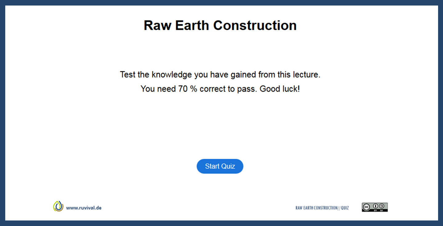 [QUIZ] Raw Earth Construction RUVIVAL Interactive Lectures