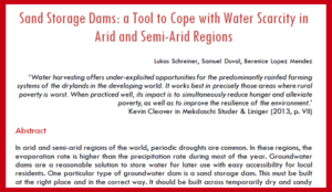 Working paper on sand dams